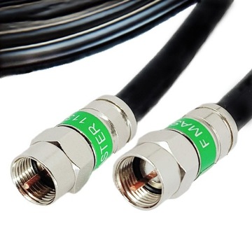 Kabel koncentryczny przewód antenowy SAT 3M czarny Wtyk F-Wtyk F