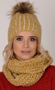 МОДНЫЙ женский комплект ШАПКА с начесом + шарф К3