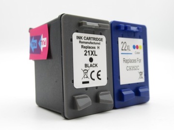 2x ЧЕРНИЛА INKDIGO ДЛЯ ПРИНТЕРА HP 21 HP 22 — НАБОР