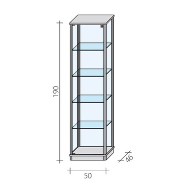 Witryna Szklana Podświetlana LED na Modele Puchary + LED