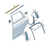 Купить Прокладка уплотнитель стекло задний  левая внутренний audi q3, фото thumb