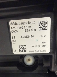Fabrycznie nowa лампа передняя левая digital mercedes eqs v297 a2979060502 с Разборки, фото thumb