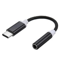 Аудиоадаптер USB-C на миниджек 3,5 AUX черный