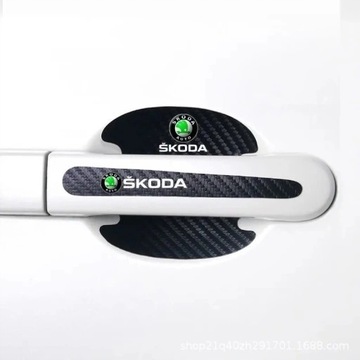 Наклейки на ручки дверей автомобиля Skoda 8 шт.