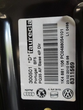 фото thumb №9, Seat altea 2010 рестайлінг сидіння пасажира праві перед переднє 1k4881106