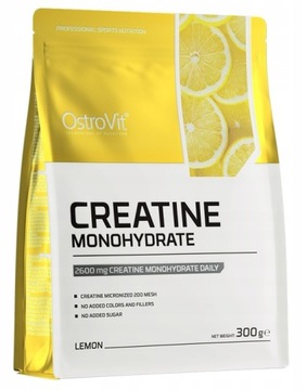 OstroVit KREATYNA MONOHYDRAT KREATYNY 300g wsparcie: MIĘŚNIE smak CYTRYNA