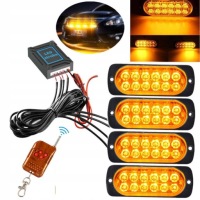 4x stroboskopowa фонарь  led оранжевая pomoc эвакуатор 12v kogut с пульт в Украине, фото thumb