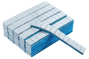 Клейкие грузики для колесных дисков с покрытием 12x5 г СЕРЫЕ Fivestars 50 полосок
