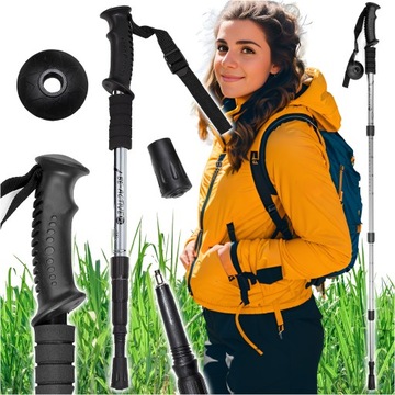 KIJE TREKKINGOWE SKŁADANE KIJKI NORDIC WALKING DO CHODZENIA ANTI-SHOCK 1szt