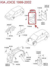 фото thumb №5, Бризковик передній правий kia joice 99-03 86832m3000