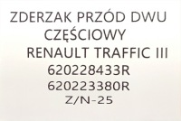 Новий оригінальний бампер перед renault trafic iii 3 2014-2021 620223380r Оригінал, фото thumb