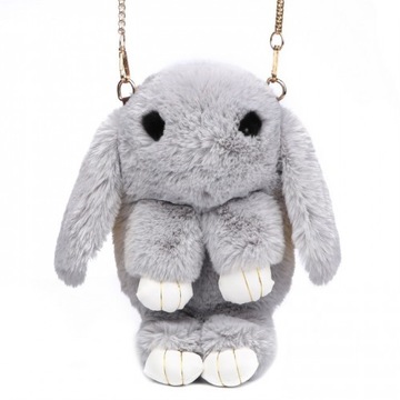 RABBIT PLECAK KRÓLIK PLECACZEK TOREBKA PLUSZ SZARY