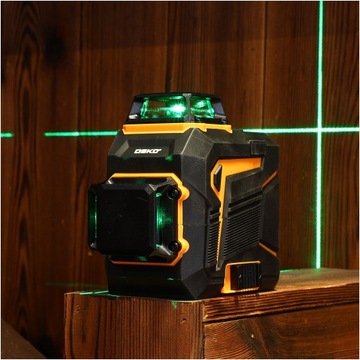 ЛАЗЕРНЫЙ УРОВЕНЬ 360 ПЛОСКОСТЬ 3D CROSS PRO GREEN DEKO DKLL12PB2