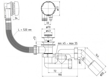 Ванна Besco Rima 150x95 правая + КОРПУС + ПОДГОЛОВНИК + СИСТЕМА