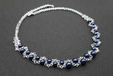 Набор SWAROVSKI, элементы свадебные украшения темно-синего цвета