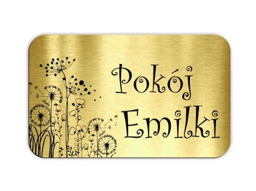 podklejona TABLICZKA NA DRZWI z imieniem dziecka