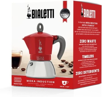 Кофеварка MOKA INDUCTION II 4tz эспрессо RED красный BIALETTI индукционная