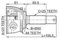 фото thumb №2, Febest шарнир полуось наружный hyundai matrix 01 -oct.2006 2001-