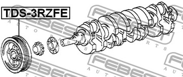 фото thumb №8, Колесо ременное вала коленчатого 3rzfe febest tds-3rzfe