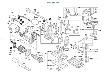 Роликовый рычаг лобзика BOSCH GST135CE 703