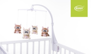 4BABY Плюшевая карусель для кроватки, бежевый песец