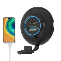 фото thumb №8, Зарядний пристрій панель круглий usb qc3.0 + pd usb c швидкі заряджання 48w 12v 24v