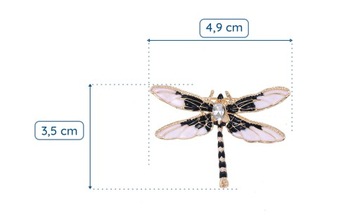 PINETS broszka złota Ważka Cyrkonia Owad Ozdoba