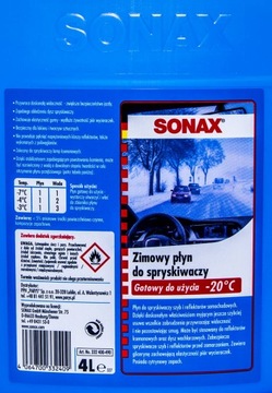 Зимняя жидкость для омывателя ветрового стекла SONAX -20°C