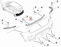 фото thumb №9, Fiat panda iii 12- кронштейн   кріплення бампера зад заднього 51880611 oem номер