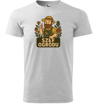 SZEF OGRODU Koszulka męska prezent dla OGRODNIKA ROLNIKA rośliny XL