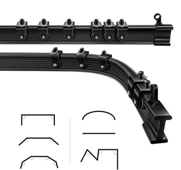 ГИБКИЙ ИЗОГНУТЫЙ КАРЕНС ДЛЯ ШТОР ДЛИНОЙ 5 М С АКСЕССУАРАМИ ДЛЯ МОНТАЖА