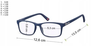 OKULARY PLUSY DO CZYTANIA BLUE LIGHT z ETUI +1.5