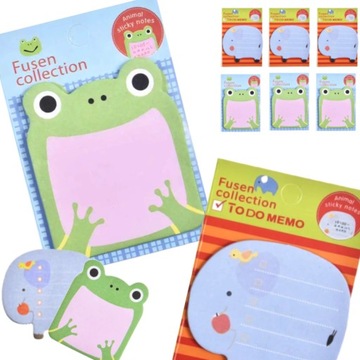 KARTECZKI SAMOPRZYLEPNE MINI DLA DZIECI W KSZTAŁCIE ZWIERZĄT NOTES 6x