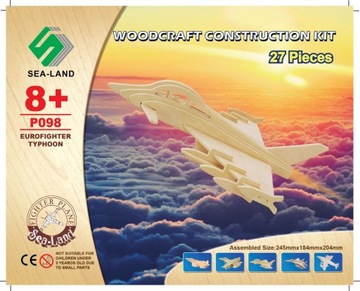 3D ДЕРЕВЯННЫЙ ПАЗЛ САМОЛЕТ ЕВРОФАЙТЕР