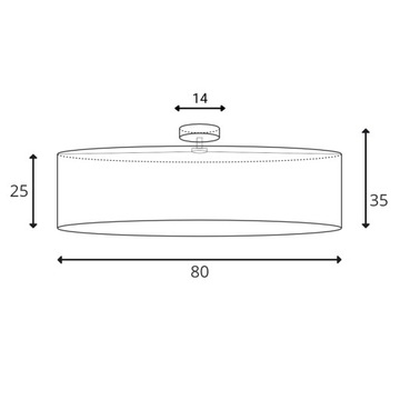Lampa plafon żyrandol sufitowa LED E27 ABAŻUR FORNIR do salonu 80cm