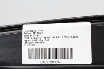 фото thumb №7, Кришка зад багажника bmw g29 z4 475 blacksapphire