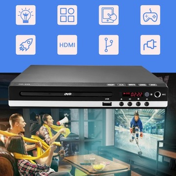 DVD-ПЛЕЕР ДЛЯ ТЕЛЕВИЗОРА С РАЗЪЕМОМ USB, HDMI И AV-ВЫХОДОМ + ПУЛЬТ ДИСТАНЦИОННОГО УПРАВЛЕНИЯ