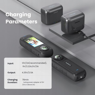 ПОРТАТИВНОЕ БЫСТРОЕ ЗАРЯДНОЕ УСТРОЙСТВО ДЛЯ АККУМУЛЯТОРНОЙ СТАНЦИИ INSTA360 X4