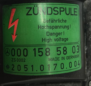 фото thumb №7, Катушка зажигания высокого напряжения mercedes w124 w126 w140 r129 0001585803