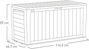 Садовый ящик из техноротанга, 270 л, серый