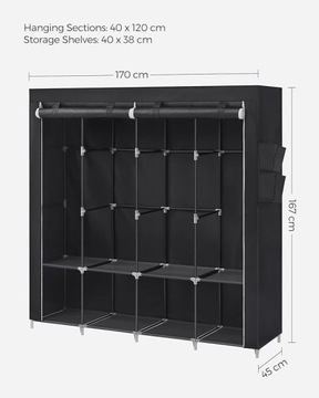 Гардероб Songmics Гардеробы Songmics 170 x 167 x 45 см
