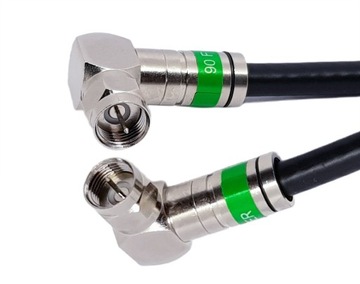 Кабель антенный кабель 0,75М черный F-PLUG ANGLE-F-PLUG ANGLE 1.1Cu