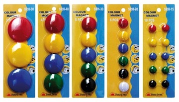 MAGNESY DO TABLIC SUCHOŚCIERALNYCH 10 SZTUK 15mm MIX KOLORÓW Argo x 5 opak