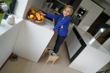 Bujak Drewniany Montessori Duży XL Składany Biurko Stół Krzesło Lakierowany