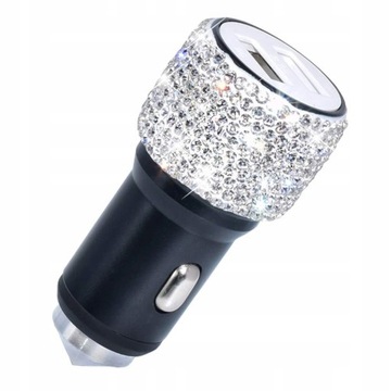 Blue Bling 2x USB 24V 2,1A Серебряное автомобильное зарядное устройство