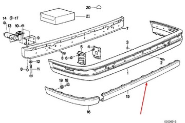 фото thumb №10, Bmw 3 e30 планка средняя бампера заднего 51121945926 1945926 1990