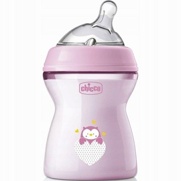 Бутылка CHICCO Natural Feeling 250 мл, розовая