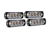 фото thumb №1, 4x лампа попереджувальна габаритна stroboskop 4 led 86mm помаранчева 12v 24v