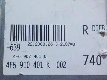 фото thumb №7, Audi a6 c6 2.7 tdi aut 08r блок керування модуль двигуна 4f5910401k 4f0907401c