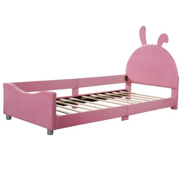 Łóżko dziecięce miękkie łóżko 90*200 cm rozkładana sofa różowym